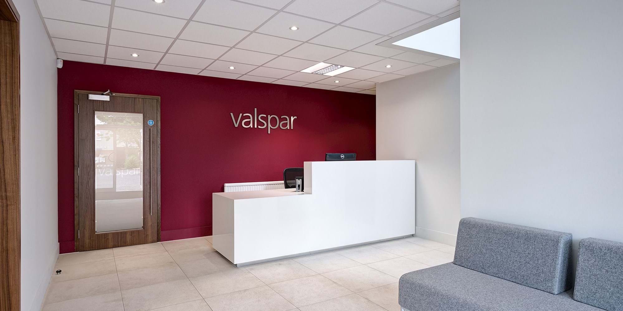 Modus Workspace office design, fit out and refurbishment - Valspar - Reception - Valspar 02 highres sRGB.jpg