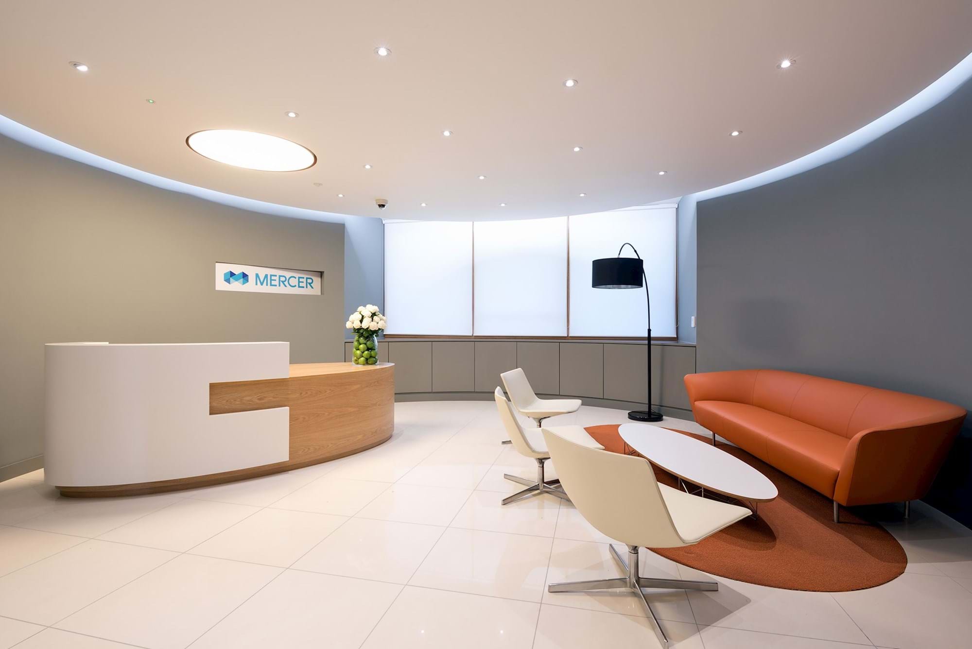 Modus Workspace office design, fit out and refurbishment - Mercer - Reception - Mercer 01.jpg