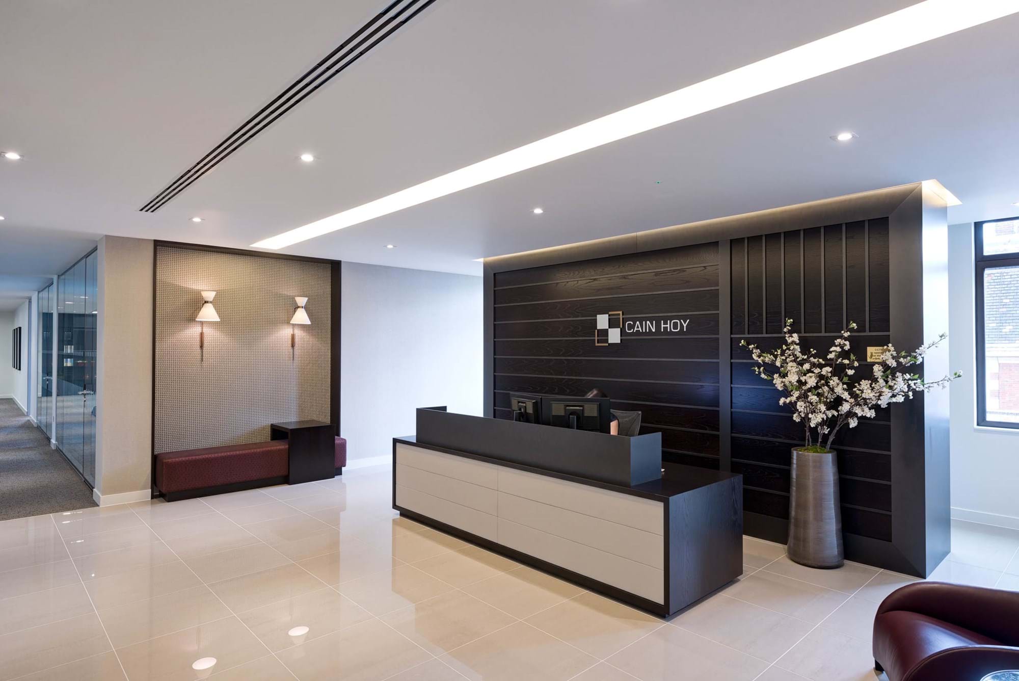 Modus Workspace office design, fit out and refurbishment - Cain Hoy - Reception - Cain Hoy 01 web site.jpg